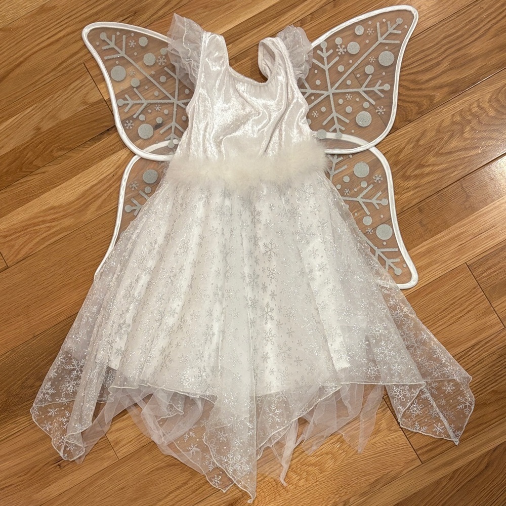 White Snow Fairy Costume for Kids Size 5-6